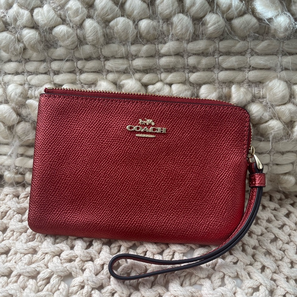 Coach Metallic Currant Wristlet